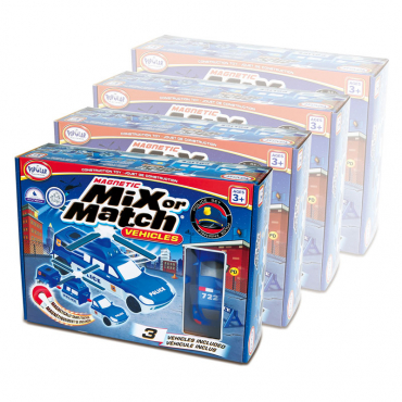 Магнитный конструктор Транспорт "Смешай и собери". Серия Полиция. Комплект на группу - «globural.ru» - Воркута