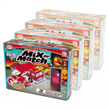 Магнитный конструктор Транспорт "Смешай и собери". Серия Пожарная и спасательная техника. Комплект на группу - «globural.ru» - Воркута