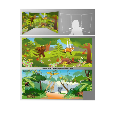 Стенд для сюжетно-ролевых игр 2-х сторонний (джунгли, лес) - «globural.ru» - Воркута