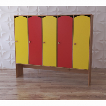 Шкаф 5-секционный с нишей под скамью "Яркое детство" - «globural.ru» - Воркута