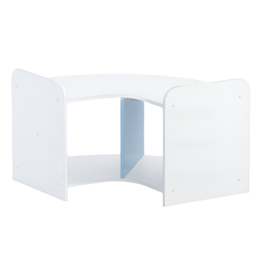 Стеллаж для пособий 7 (белый/прибрежный синий) - «globural.ru» - Воркута