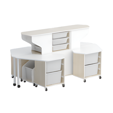 Модуль-стеллаж "Робот-Робик 002" (дуб молочный/белый) - «globural.ru» - Воркута