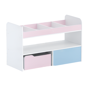 Стеллаж для пособий 1 (белый/зефир/прибрежный синий)  - «globural.ru» - Воркута