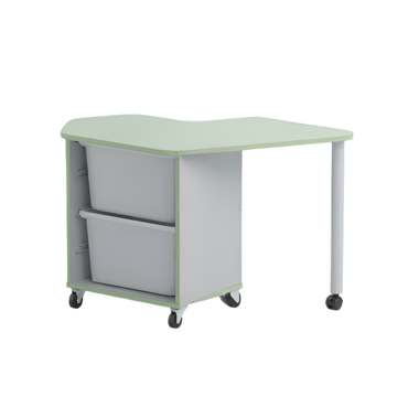 Стол детский правый Робик 002 (серый/фисташковый) - «globural.ru» - Воркута