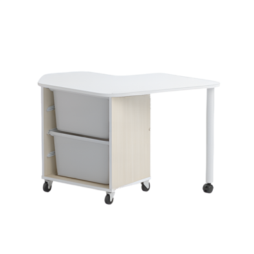 Стол детский правый Робик 002 (дуб молочный/белый) - «globural.ru» - Воркута