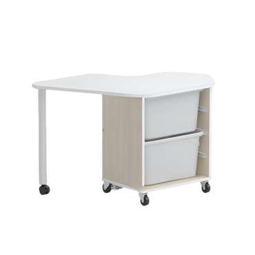 Стол детский левый Робик 002 (дуб молочный/белый) - «globural.ru» - Воркута