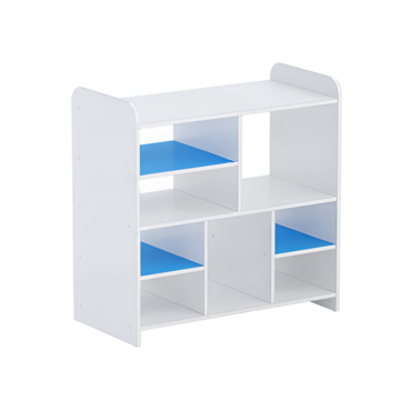 Стеллаж для пособий 2 (белый/синий) - «globural.ru» - Воркута