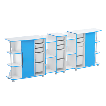 Модульные стеллажи Робик 001 (белый/синий) - «globural.ru» - Воркута
