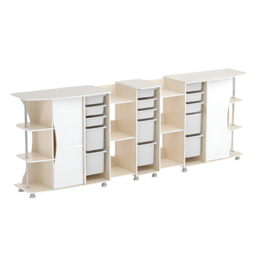 Модульные стеллажи Робик 001 (дуб молочный/белый) - «globural.ru» - Воркута