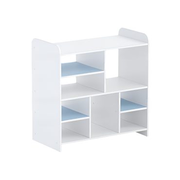 Стеллаж для пособий 2 (белый/прибрежный синий)  - «globural.ru» - Воркута