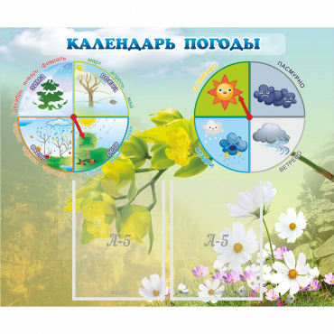Стенд "Календарь погоды" с 2 карманами - «globural.ru» - Воркута