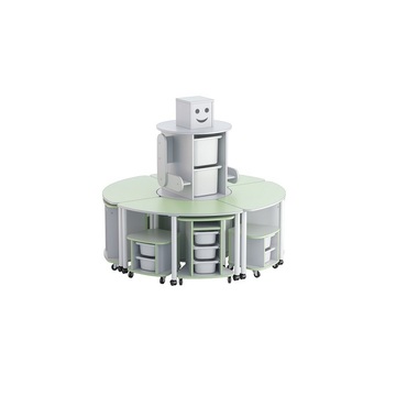 Модуль-стеллаж "Робот- Робик" (серый-фисташковый) - «globural.ru» - Воркута