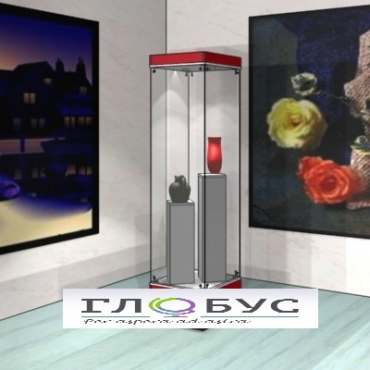 Витрина музейная квадратная с фризом с двумя пьедесталами - «globural.ru» - Воркута